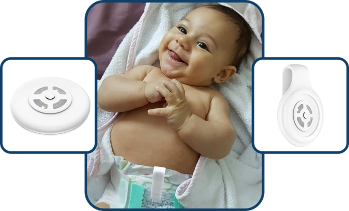 BodyTag przypięty do pieluszki