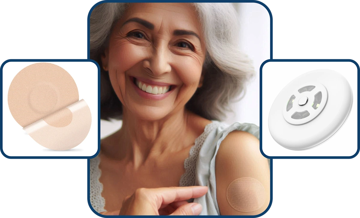 BodyTag u osoby starszej (plaster na ramieniu)